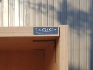 Tall filing cabinet, wooden frame, Logica brand