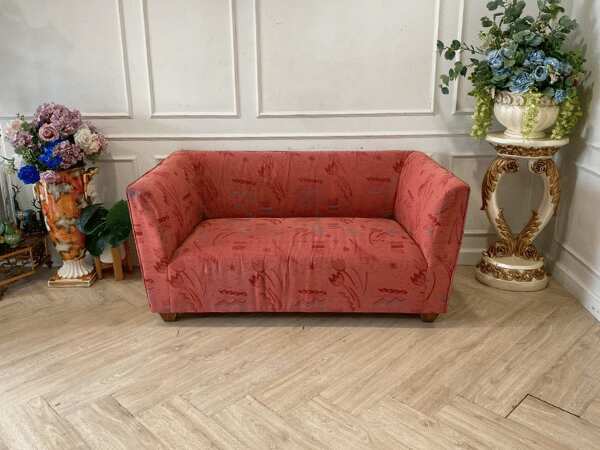 2-seat sofa, fabric cushion, red, 140 cm