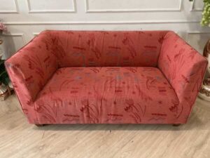 2-seat sofa, fabric cushion, red, 140 cm