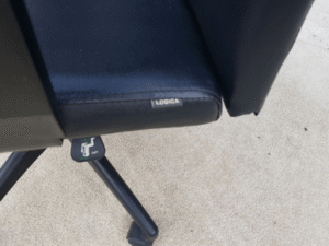 Office chair, leather seat, with arms, Logica work chair_N1I1K49Y1U