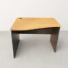 Wooden desk, curved design, with cable holes, 100 cm