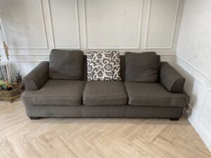 3-seat sofa, fabric cushion, grey