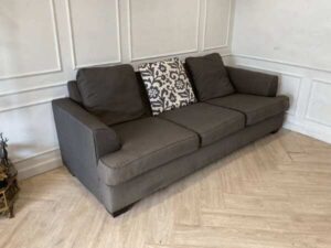 3-seat sofa, fabric cushion, grey