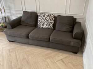 3-seat sofa, fabric cushion, grey