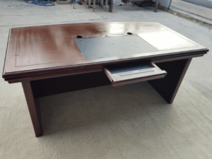 Executive desk set, wooden frame with chair