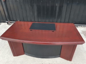 Executive desk set, wooden frame with chair