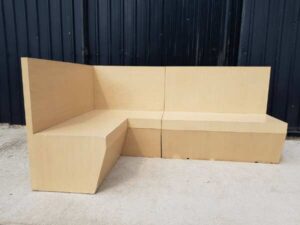 2 piece L shaped corner bench with high backrest