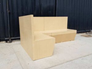 2 piece L shaped corner bench with high backrest