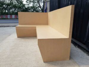 2 piece L shaped corner bench with high backrest