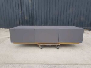 3-door wooden cabinet, grey
