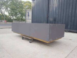 3-door wooden cabinet, grey