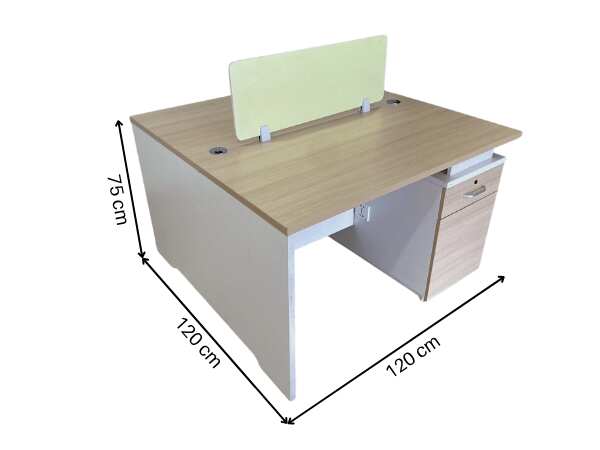 2-seat work desk with document cabinet, Work Station brand
