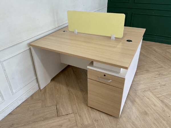 2-seat work desk with document cabinet, Work Station brand