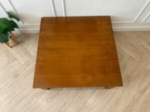 Square wooden center table, 90 cm.