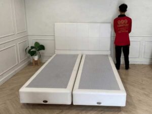 5-foot white bed, Sealy brand