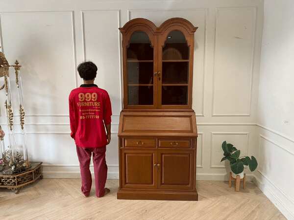 Tall 4-door, 2-drawer bookcase in vintage style