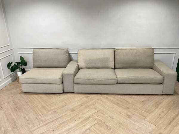 2 + 1 seat sofa, fabric cushion, grey