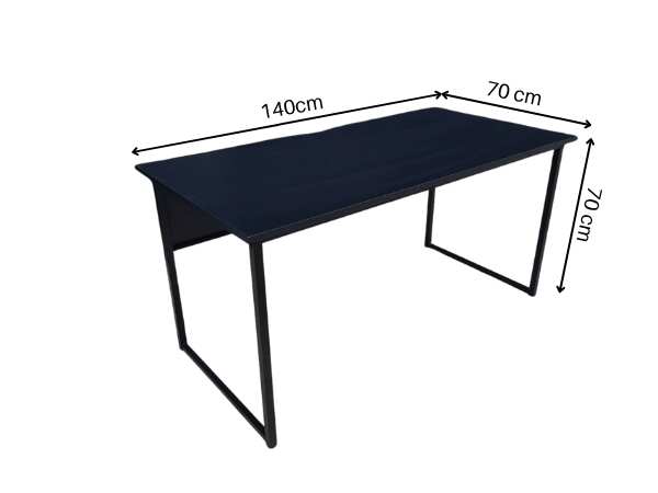 Work desk, steel legs, black, 140 cm