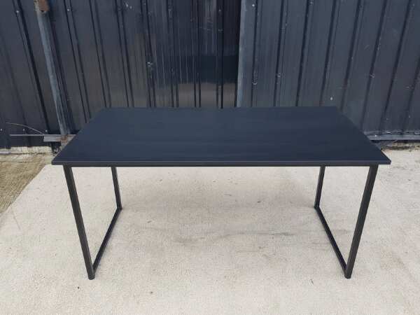 Work desk, steel legs, black, 140 cm