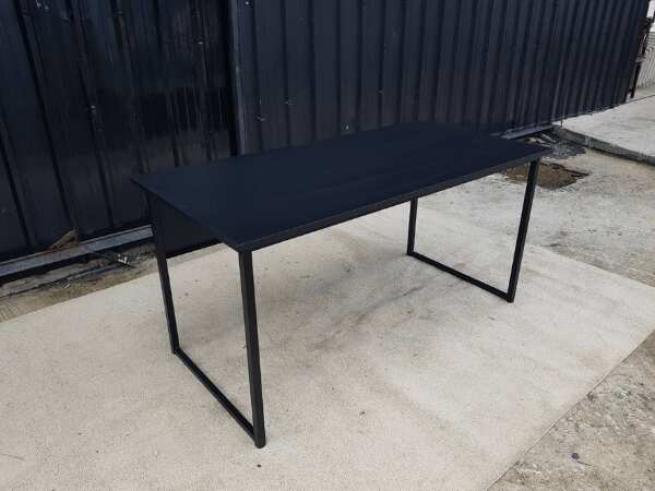 Work desk, steel legs, black, 140 cm