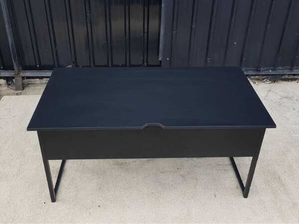 Work desk, steel legs, black, 140 cm