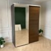 2 sliding door wardrobe, mirror top, black