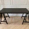 Black rectangular wooden table