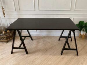 Black rectangular wooden table