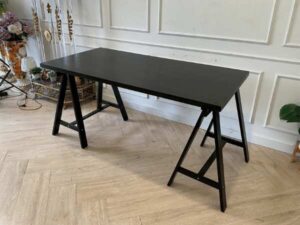 Black rectangular wooden table