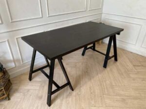 Black rectangular wooden table