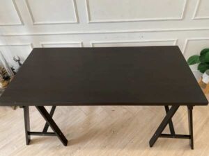 Black rectangular wooden table