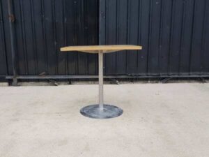 Wooden table, steel legs, 75x75 cm