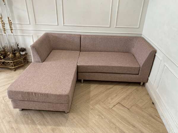 2-seat right-hand corner L-shaped sofa, brown fabric cushion *New, never used