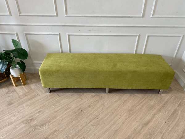 Long stool, fabric cushion, green *New, never used