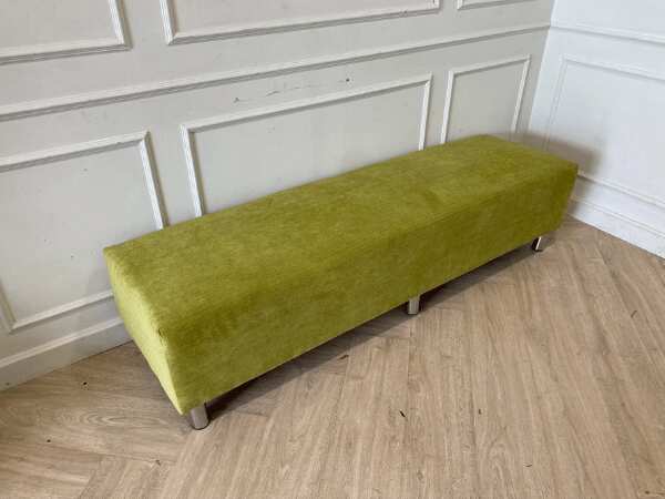Long stool, fabric cushion, green *New, never used