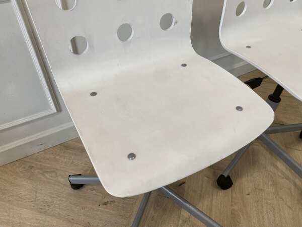 Wooden chair, steel legs, white