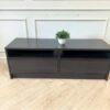 TV cabinet with 2 drawers, wooden frame, black