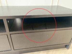TV cabinet with 2 drawers, wooden frame, black