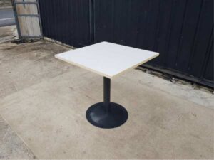 Wooden table, steel legs, 75x75 cm