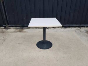 Wooden table, steel legs, 75x75 cm