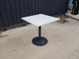Wooden table, steel legs, 75x75 cm