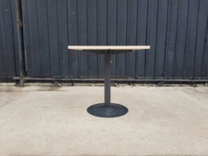 Wooden table, steel legs, 75x75 cm