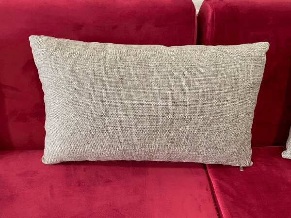 3-seat L-shaped corner sofa, red fabric cushion *New, never used