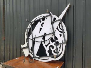 Stainless steel light sign