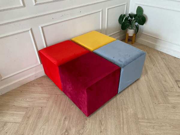 Stool with fabric cushion *New, never used