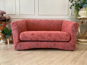 2-seat sofa, fabric cushion, red, 150 cm