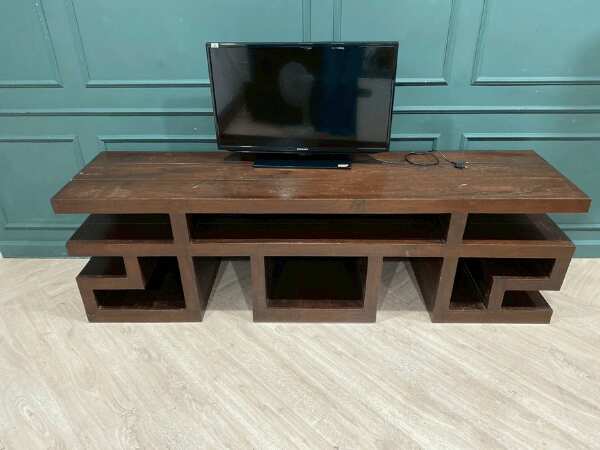 Geometric design wooden TV stand 200 cm
