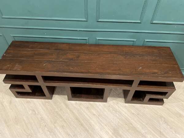 Geometric design wooden TV stand 200 cm