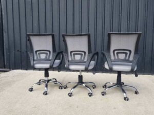 Office chair, fabric cushion, mesh backrest, grey_023C6KXEHP