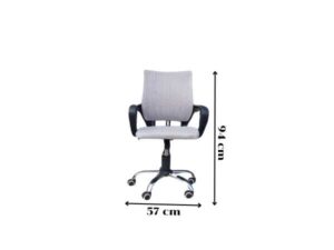 Office chair, fabric cushion, mesh backrest, grey_023C6KXEHP
